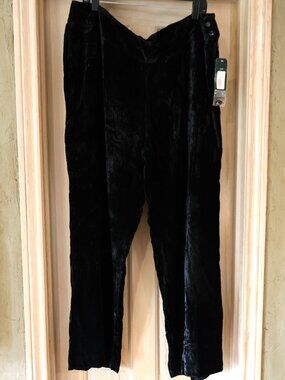 NWT Ralph Lauren Black Velvet Pants Size 20W MSRP $169